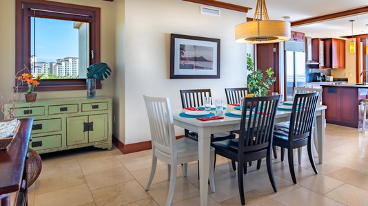 Bright and cheerful dining in your abode at Ko Olina Beach Villas B609.