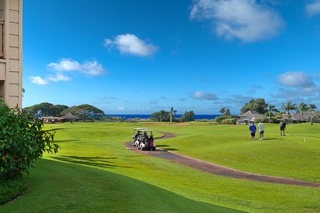 Championship golf course with ocean views and tropical landscaping provides an exceptional recreational experience.