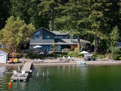 Breathtaking aerial perspective of Lake Whatcom, highlighting your private slice of Pacific Northwest paradise with exclusive waterfront access.