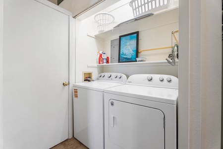 In-unit laundry for added convenience during extended stays.
