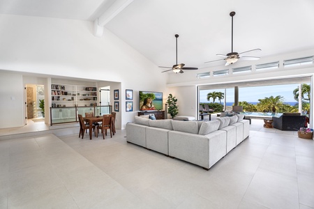 Spacious great room offers open flow and breezy comfort, ideal for gathering with friends or unwinding after beachside adventures.