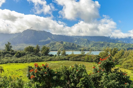 Enjoy the island breeze and the view of Hanalei Bay.