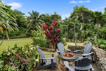 Unwind in the firepit with seating area for four.