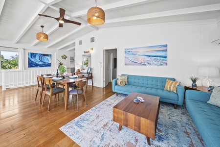 Relax in Adirondack chairs on the lower deck—perfect for unwinding in the shade while staying close to the oceanfront action.