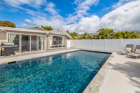 Enjoy a relaxing dip in the private pool.