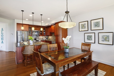 Dining room and kitchen