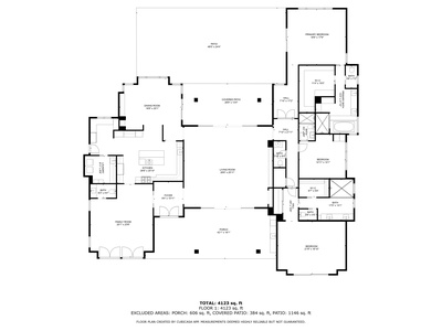 Detailed floor plan showcasing the spacious single-level estate layout.