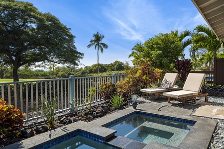 High ceilings and island charm welcome you into Kona Blue Vacations Holua Kai's elegant great room.