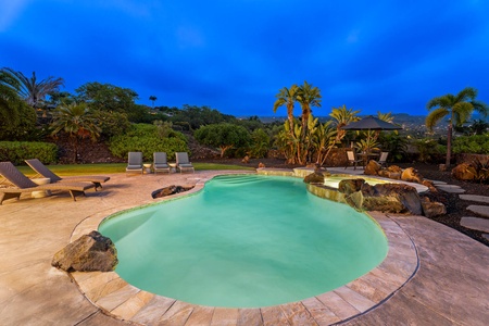 Evening dips are easy in your serene, private spa pool.