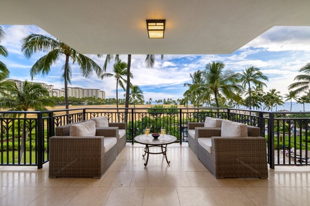 Relax on the lanai and take in the tropical island surroundings, where swaying palm trees and a breeze from the Pacific create the perfect retreat.