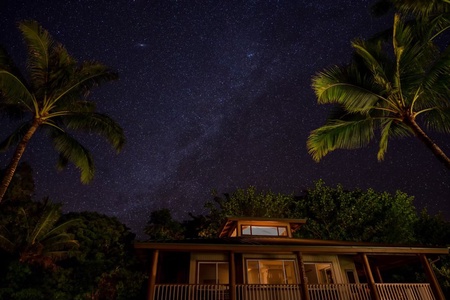 Nighttime view with Milky Way in the background