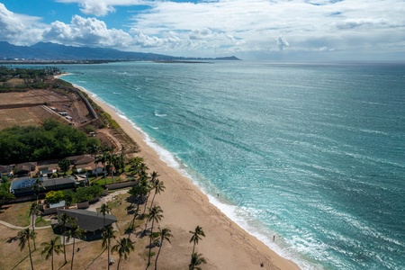 Aerial shot of the beachline