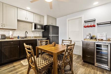 Indoor dining in the spacious kitchen