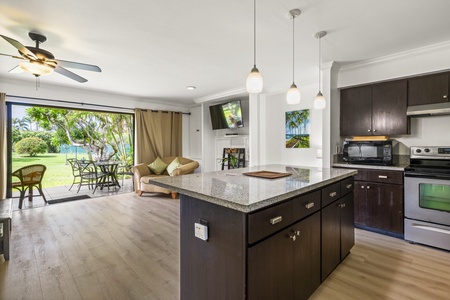Stroll through the lush five-acre grounds filled with palms, open lawns, and tropical plants.