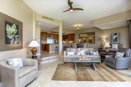 Comfortable and spacious seating in the living room invites relaxation and conversation.