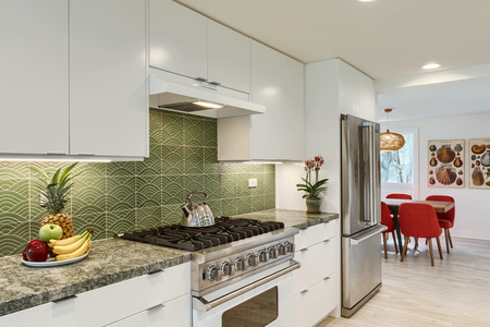 Cook with ease using high-end kitchen appliances and a bright, modern layout.