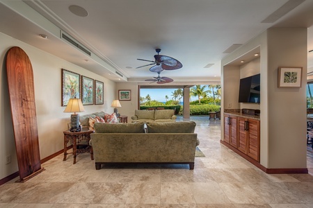 The view from the living area looking at the lanai.