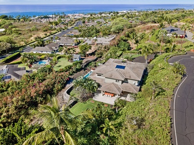 Bird's-eye view of the property nestled within the lush tropical landscape.