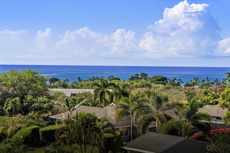 Tropical scenery of the property, complemented by views of lush greenery and the ocean.