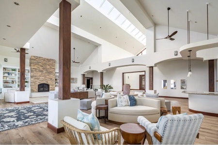 Alternative view of the living room with sky lights.