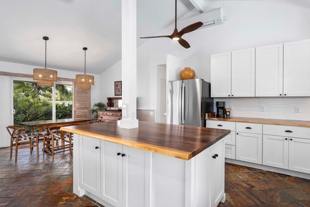 Prep meals in a jiffy in the kitchen with wide counter spaces.