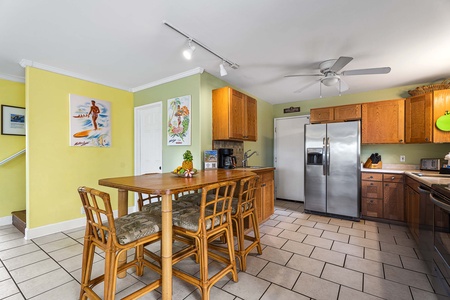 Open concept living room kitchen area