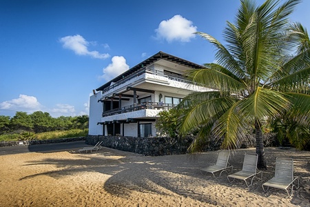 Man made beach area on the ocean side of the complex