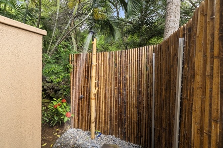 Outdoor Shower to conveniently freshen up after being in the sun