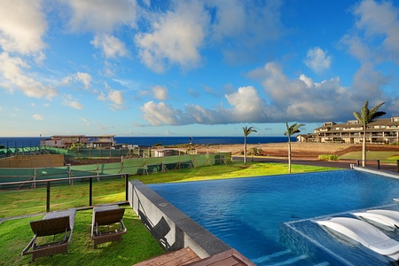 Enjoy the ocean and pool views from the lanai.