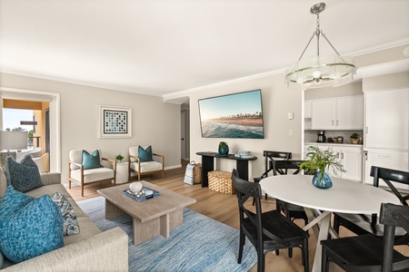 Sweeping aerial view showcases proximity to the ocean and scenic coastline.