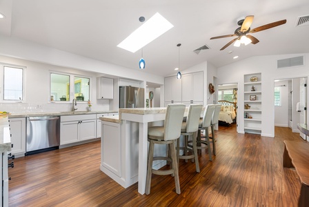 A welcoming and stylish living space where you can unwind and enjoy your island getaway.