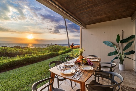 Pull two chairs to the rail and let the sunset over the water run the evening.