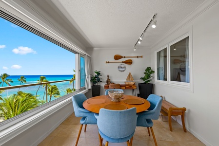 Inviting dining space with ocean views for memorable meals and relaxation.