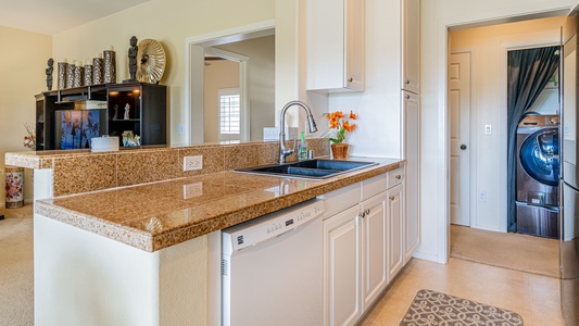 The kitchen area opens up to the living and dining areas for entertaining.