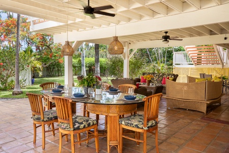 Comfortable lanai designed for relaxation, laughter, and making memories together.