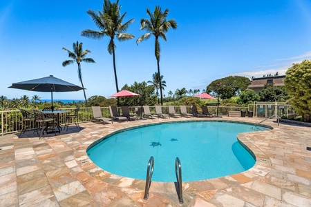 Enjoy the tropical views by the pool.