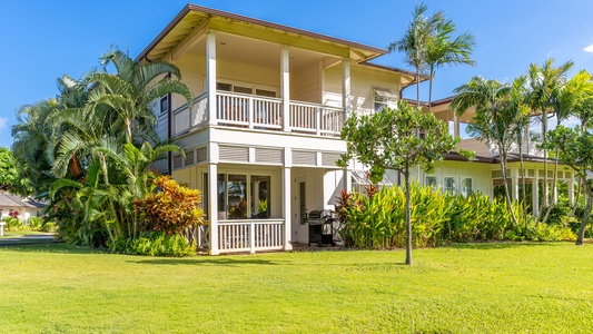 A warm welcome awaits—tropical gardens and waterfalls greet you as you enter the Ko Olina Resort community.