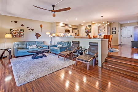 Spacious open-concept living and dining area, perfect for family gatherings.