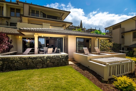 Ground-level villa offers easy access and direct connection to the resort lawn and open-air living. A short 5-10 minute walk to world famous Kapalua Bay.