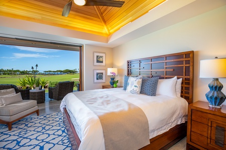 Drift off to the sound of island breezes and wake up to stunning ocean views from your serene king bedroom retreat.