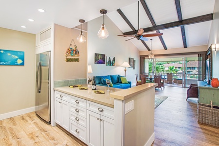 The kitchen at Maui Kaanapali Villas 292 combines island charm with modern style and function.