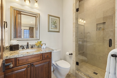 Ensuite bathroom in Game Room with walk-in shower