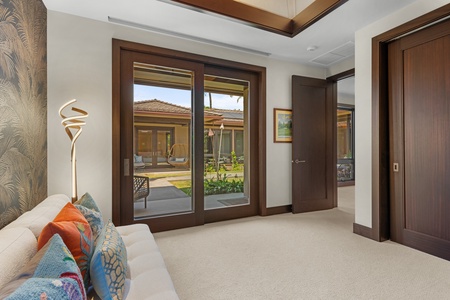 Sink into plush seating in this bright home office—perfect for staying productive while enjoying your getaway.