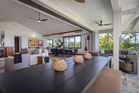 View from lanai displays spacious open floor plan.