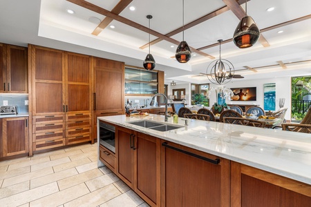Gather with friends and family in this spacious lounge area with designer finishes.