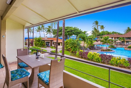 Soak up stunning ocean views from the private lanai at Maui Kaanapali Villas 292.