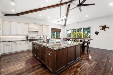 High-class kitchen with stainless steel appliances