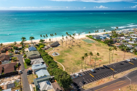 Aerial shot of the neighborhood