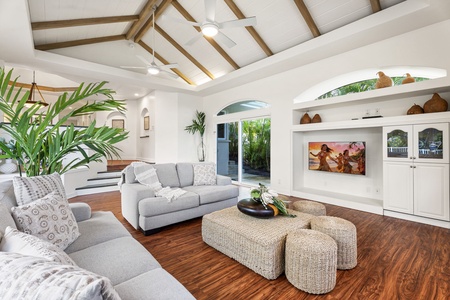 Vaulted ceilings, tropical plants, and comfortable seating perfect for your relaxation.