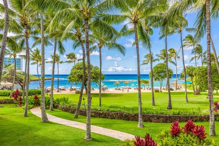 Beach lawn fronting Ocean Villas